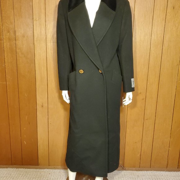 NWT Vintage Jones New York Crushed Velvet Wool Trench Coat Women's Size 14 - Picture 2 of 12